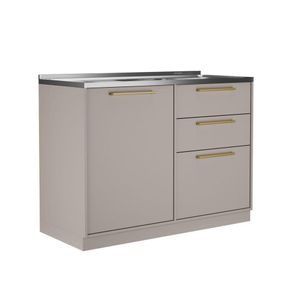 Balcão 1 Porta 3 Gavetas 120cm Com Pia Inox E Dobradiças Slow Motion Essence - Itatiaia Fendi