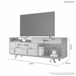 Rack ímpar Para Até 65" Jcm Movelaria - Café Soft/off