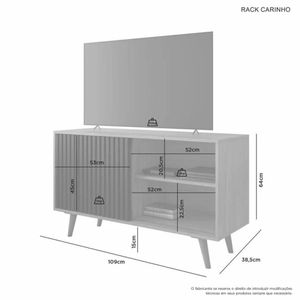 Rack Carinho Para Até 43" Jcm Movelaria - Cinamomo