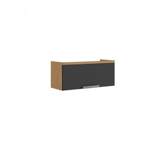 Armário Aéreo Horizontal De Cozinha 80cm 1 Porta New Porto - Itatiaia Freijó-grafite