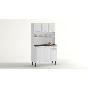 Armário De Cozinha 6 Portas 1 Gaveta Rose - Itatiaia Branco