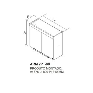 Armário Aéreo De Cozinha 80cm 2 Portas New Porto - Itatiaia Freijó-off White