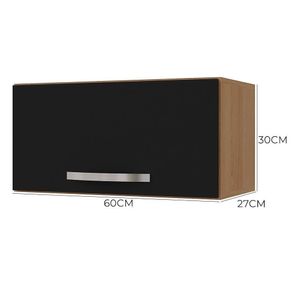 Armário Aéreo Basculante 60cm Amêndoa-preto - Ajl Móveis Amêndoa-preto