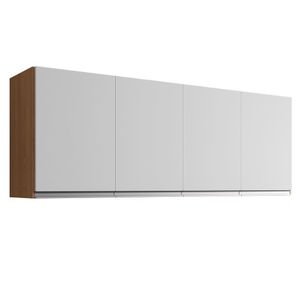 Armário Aéreo Andréia 160cm 4 Portas Amêndoa-branco - Ajl Móveis Amêndoa-branco
