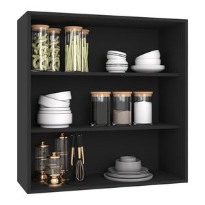 Armário Aéreo Firenze 80cm 2 Portas Chumbo-titânio - Indékes Chumbo-titânio