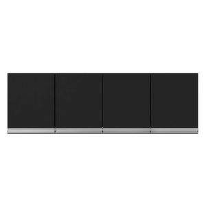 Armário Aéreo Andréia 150 Cm 4 Portas Preto Ajl