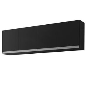Armário Aéreo Andréia 150cm 4 Portas Preto - Ajl Móveis Preto