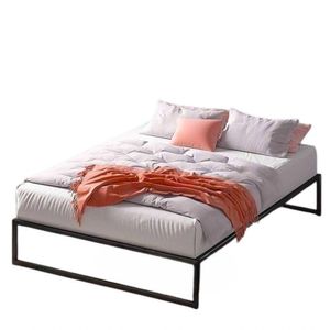 Cama Casal Sem Cabeceira Robusta Aço Ferro Metal Tamanho Padrão 138x188 Cor Preto Mobbili Ca-03
