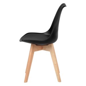 Kit com 4 Cadeiras Leda Preta - Charles Eames com Almofada