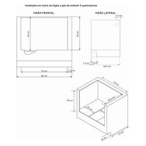 Fogao a Gas de Embutir 5 Bocas Venax Gaudi Platinum GII Inox