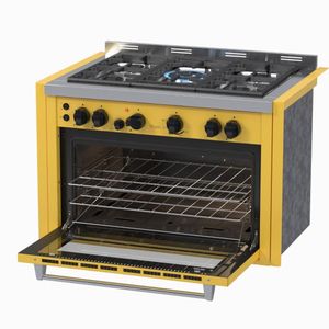 Fogao a Gas de Embutir 5 Bocas Venax Temis Amarelo