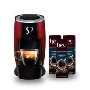 Compre Cafeteira Espresso Tres 3 Corações Touch Vermelha e Ganhe 3 unidades de Cafés em Cápsula 3 Corações Goumet 10 Cápsulas 75g