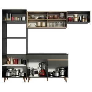 Cozinha Completa Madesa Reims 260001 Com Armário E Balcão