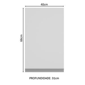 Armário Aéreo Glamy 40 cm 1 Porta Branco Madesa
