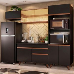 Cozinha Completa Madesa Reims 260001 Com Armário E Balcão