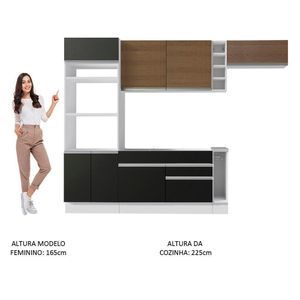Cozinha Completa Safira com Armário e Balcão + Tampo Madesa