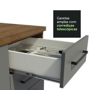 Cozinha Completa Madesa Agata com Armário e Balcão Cinza