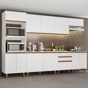 Cozinha Completa Reims com Armário e Balcão Branco Madesa