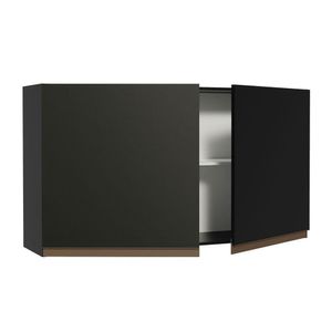 Armário Aéreo Reims 120cm 2 Portas Preto Madesa
