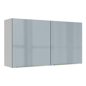 Armário Aéreo Madesa Lux 120cm 2 Portas Branco Cinza