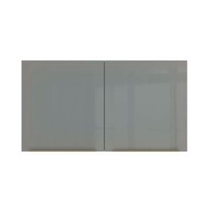 Armário Aéreo Madesa Lux 120cm 2 Portas Branco Cinza