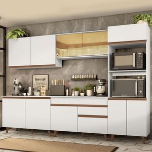 Cozinha Completa Reims com Armário e Balcão Branco Madesa