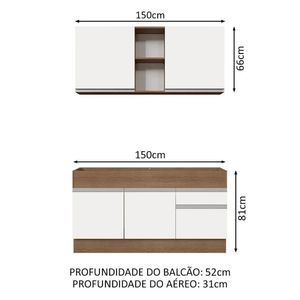 Cozinha Compacta 150002 Com Armário E Balcão Rustic/branco