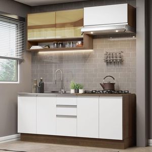 Cozinha Completa 200003 Com Armário E Balcão Rustic/branco