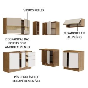 Cozinha 349001 Com Armário E Balcão Rustic/Branco/Crema