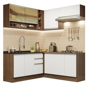 Cozinha Completa 349002 Com Armário E Balcão Rustic/Branco
