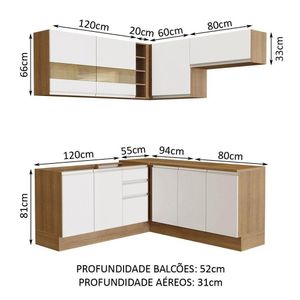 Cozinha Completa 349001 Com Armário E Balcão Rustic/Branco
