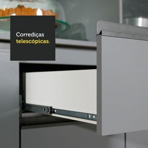 Armário De Cozinha Completa 260cm Cinza Nice Madesa Cinza