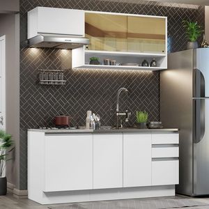 Cozinha Completa 180008 Com Armário E Balcão Branco Branco