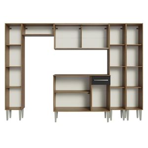 Armário De Cozinha Completa 261Cm Madesa 06 Rustic/Preto