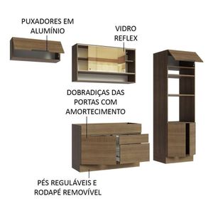 Armário De Cozinha Completa 270cm Rustic Stella Madesa 09 Rustic