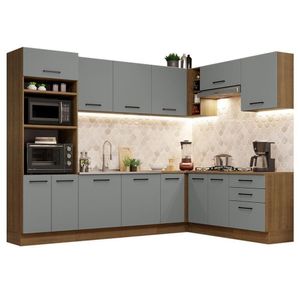 Cozinha Completa 479001 Com Armário E Balcão Rustic/Cinza