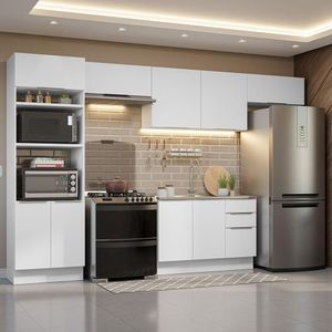 Armário De Cozinha pleta 350cm Branco Stella Madesa 0 Branco