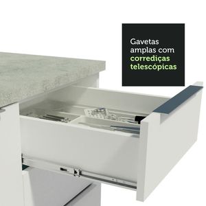 Armário De Cozinha Completa 310cm Branco Stella Madesa 01 Branco