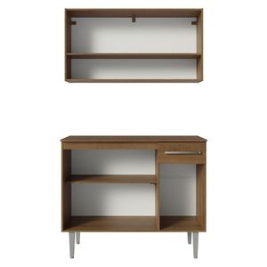 Armário De Cozinha Compacta 105cm Rustic Emilly Madesa 03 Rustic