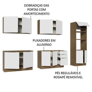 Armário De Cozinha Completa 310cm Rustic/branco Stella Madesa 01 Rustic/branco