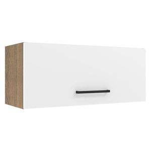 Armário Aéreo 80Cm 1 Porta Basculante Rustic/branco