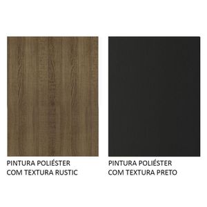 Armário De Cozinha Completa 293cm Com Pia Rustic/preto Emilly Madesa 07 Rustic/preto