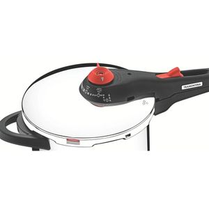 Panela De Pressão Tramontina Solar Em Aço Inox Fundo Triplo Com 5 Dispositivos De Segurança 22 Cm 6 L