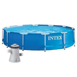 Piscina Estrutural Azul Bomba Filtrante 110v Intex