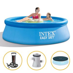 Piscina Inflável Easy Set Litros Com Bomba + Capa + Bomba Filtrante 110v Intex
