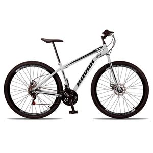 Bicicleta Aro 29 Bike Aço 21 Marchas Velocidades Freio A Disco Cor:branco