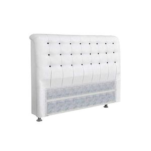 Cabeceira Cama Box Estofada Queen Queen Dama Courano Branco/preto - Simbal