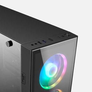 Gabinete Gamer Rainbow Preto 3 Fans RGB -BRX