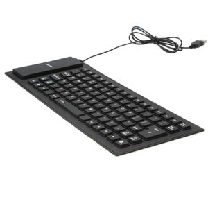 Teclado Flexível De Silicone Usb Dobrável Resistente Agua Borracha USB PRETO