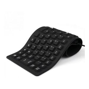 Teclado Flexível De Silicone Usb Dobrável Resistente Agua Borracha USB PRETO